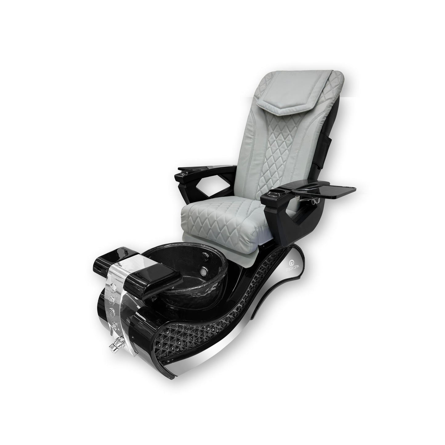 2023 Black New Wave Pedicure Spa Chair - Fiberglass Bowl - Itech Back Massage