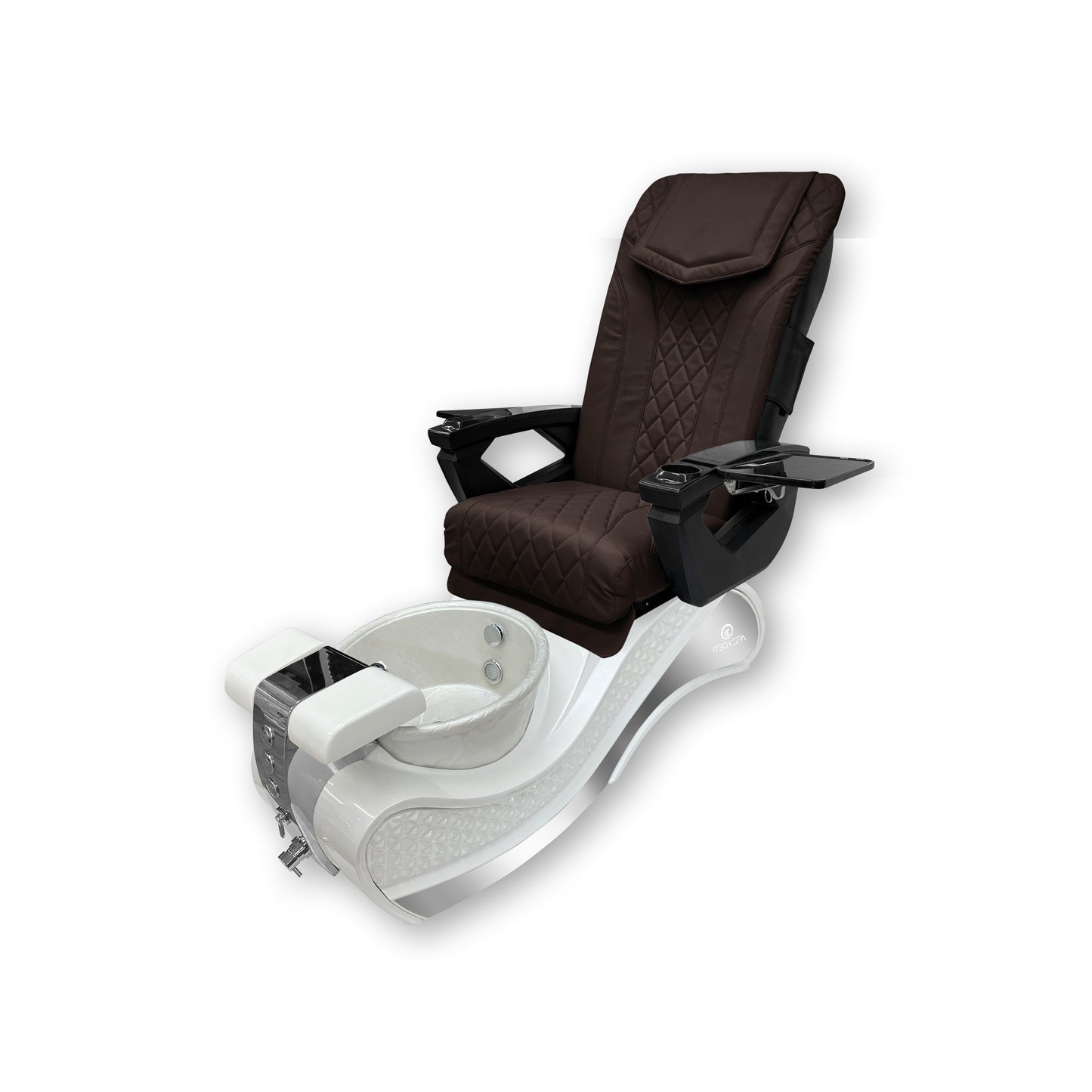 2023 White New Wave Pedicure Spa Chair - Fiberglass Bowl - Itech Back Massage